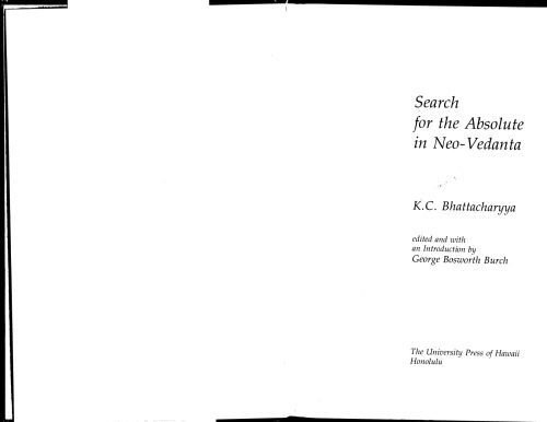 Search for the Absolute in Neo-Vedanta