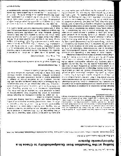 Scaling in Hydrodinamic flows