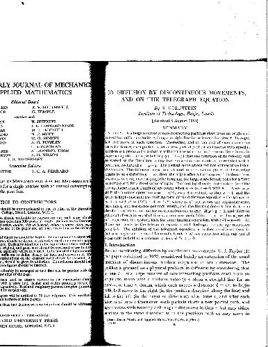 Diffusion and telegraph equation
