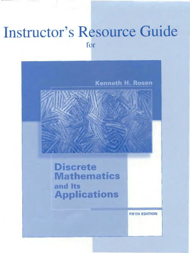 Discrete Mathematics and Its Applications Instructor Resource Guide