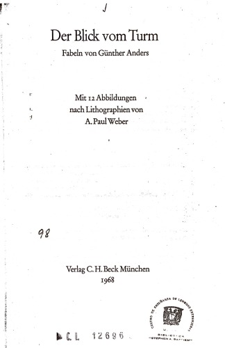 Der Blick vom Turn. Fabeln von Günther Anders
