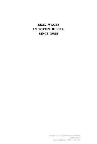 Real Wages in Soviet Russia Since 1928