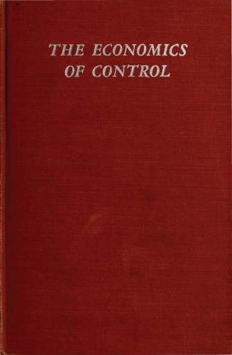 Economics of Control: Principles of Welfare Economics