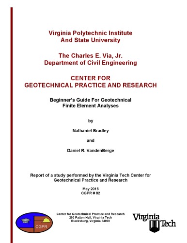 Beginners Guide for Geotechnical Finite Element Analyses