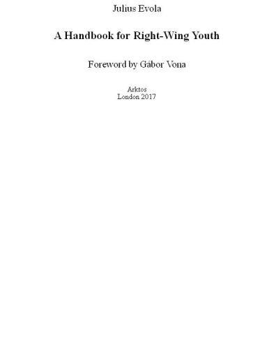 A Handbook for Right-Wing Youth