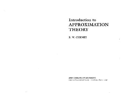 Introduction to Approximation Theory