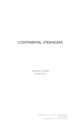 Continental Strangers: German Exile Cinema, 1933–1951