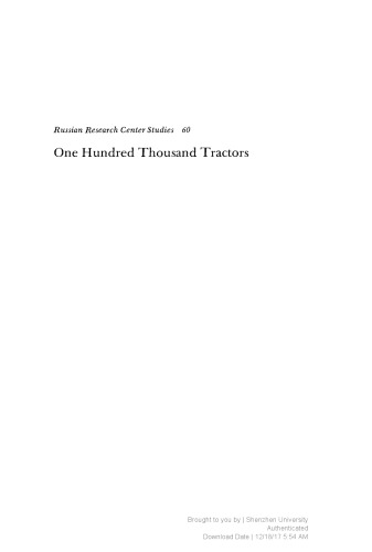 One Hundred Thousand Tractors: The MTS and the Development of Controls in Soviet Agriculture