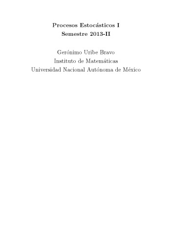 Procesos Estocasticos I