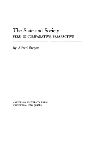 The State and Society: Peru in Comparative Perspective