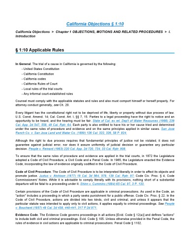 California Objections