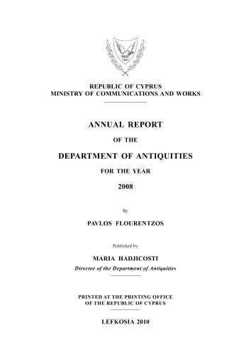 Annual Report of the Department of Antiquities for the year 2008