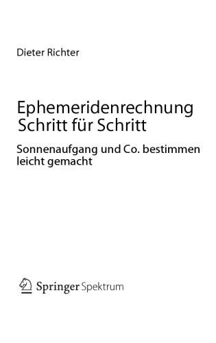 Ephemeridenrechnung Schritt für Schritt