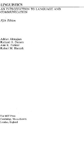 Linguistics, an introduction to language and communication