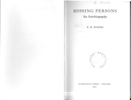 Missing persons: an autobiography
