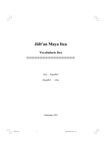 Jiilt’an Maya Itza Vocabulario Itza