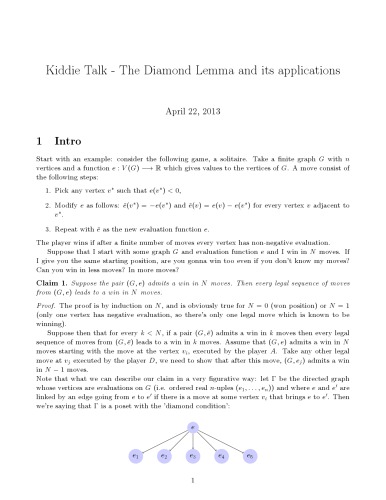 Kiddie Talk - The Diamond Lemma and its applications [expository notes]