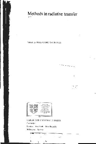 Methods in radiative transfer (Escape formalism)