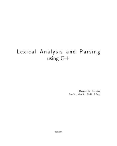 Lexical Analysis and Parsing using C++