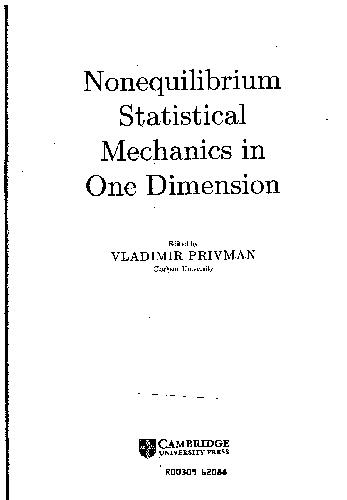 nonquiliblium statistical mechanics in one dymention