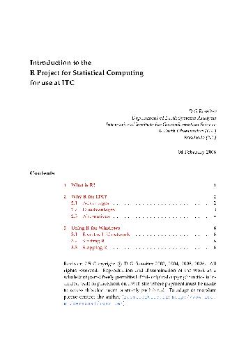 Introduction to the R Project for Statistical Computing
