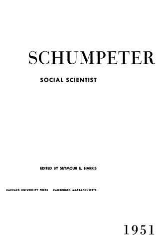 Schumpeter: Social Scientist