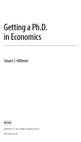 Getting a PhD in Economics