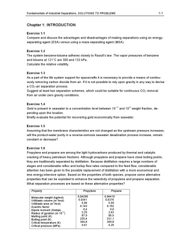 Solution Manual - Industrial Separation Processes: Fundamentals