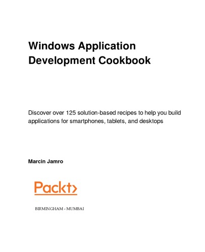 Windows Application Development Cookbook