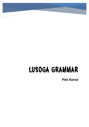 A Lusoga Grammar