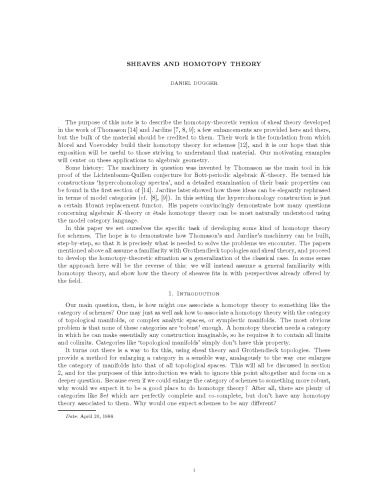 Sheaves and homotopy theory [expository notes]