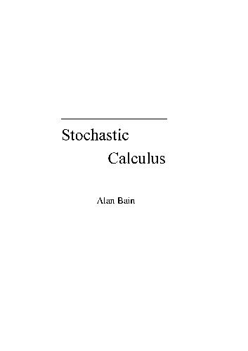 Stochastic Calculus