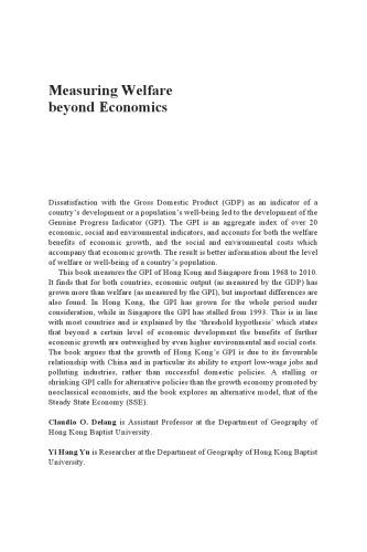 Measuring Welfare beyond Economics: The genuine progress of Hong Kong and Singapore