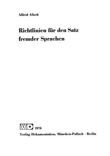 Richtlinien für den Satz fremder Sprachen