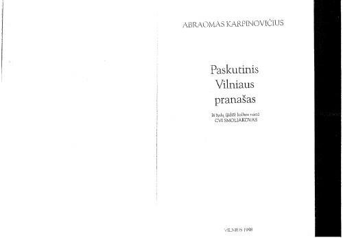 Paskutinis Vilniaus pranašas