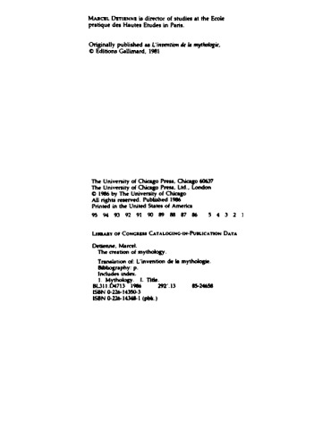 The Creation of Mythology