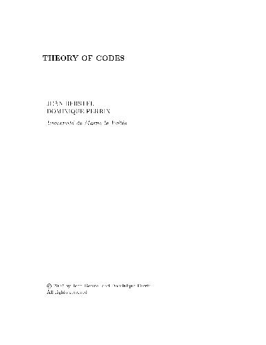 Theory of codes