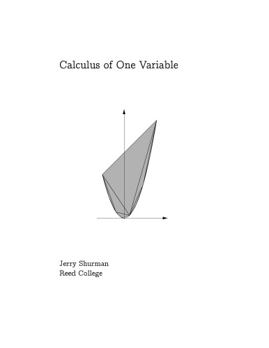 Calculus of One Variable [lecture notes]