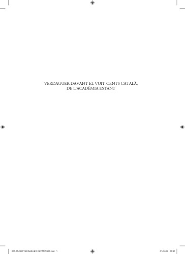 Verdaguer davant el vuit-cents català, de l’Acadèmia estant: entorn del 