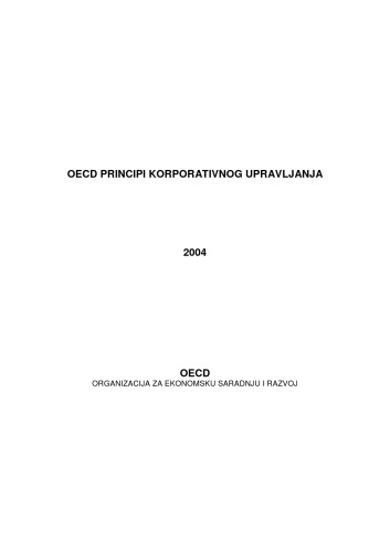 OECD Principles of Corporate Governance 2004 (Serbian version