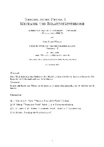 Mechanik und Relativitaetstheorie 001
