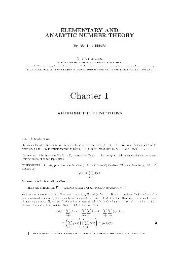 Elementary and analytic number theory
