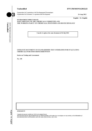 Guidance Document on Standardised Test Guidelines for Evaluating Chemicals for Endocrine Disruption.