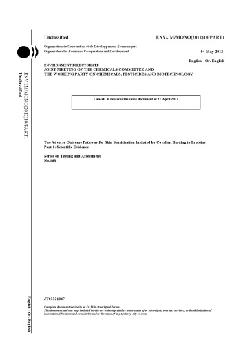 The Adverse Outcome Pathway for Skin Sensitisation Initiated by Covalent Binding to Proteins