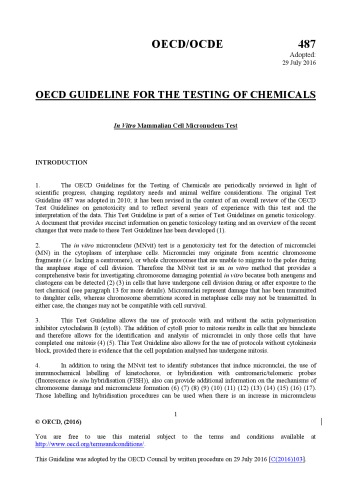 Test No. 487: In Vitro Mammalian Cell Micronucleus Test.