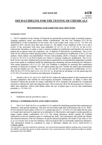 Test No. 442B: Skin Sensitization: Local Lymph Node Assay: BrdU-ELISA