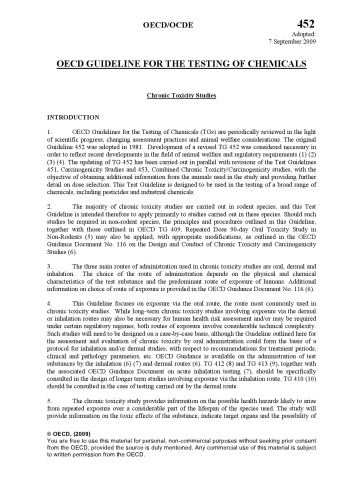 Test No. 452: Chronic Toxicity Studies