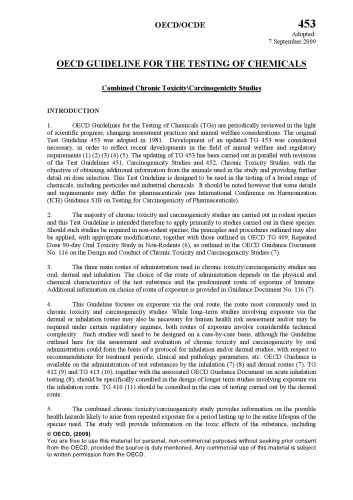 Test No. 453: Combined Chronic Toxicity