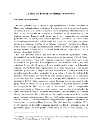 La Idea del Bien entre Platón y Aristóteles