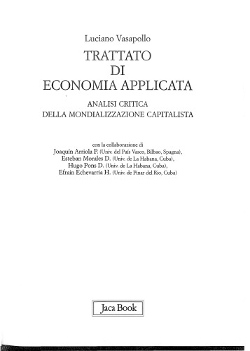 Trattato di economia applicata. Analisi critica della mondializzazione capitalista